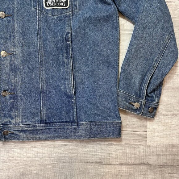 VTG Harley Davidson Denim Button Up Trucker Jacket Mens XL Blue V Twin Power - Picture 3 of 13